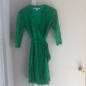 Diane Von Furstenberg Julianna 3/4 SLV Wrap Dress